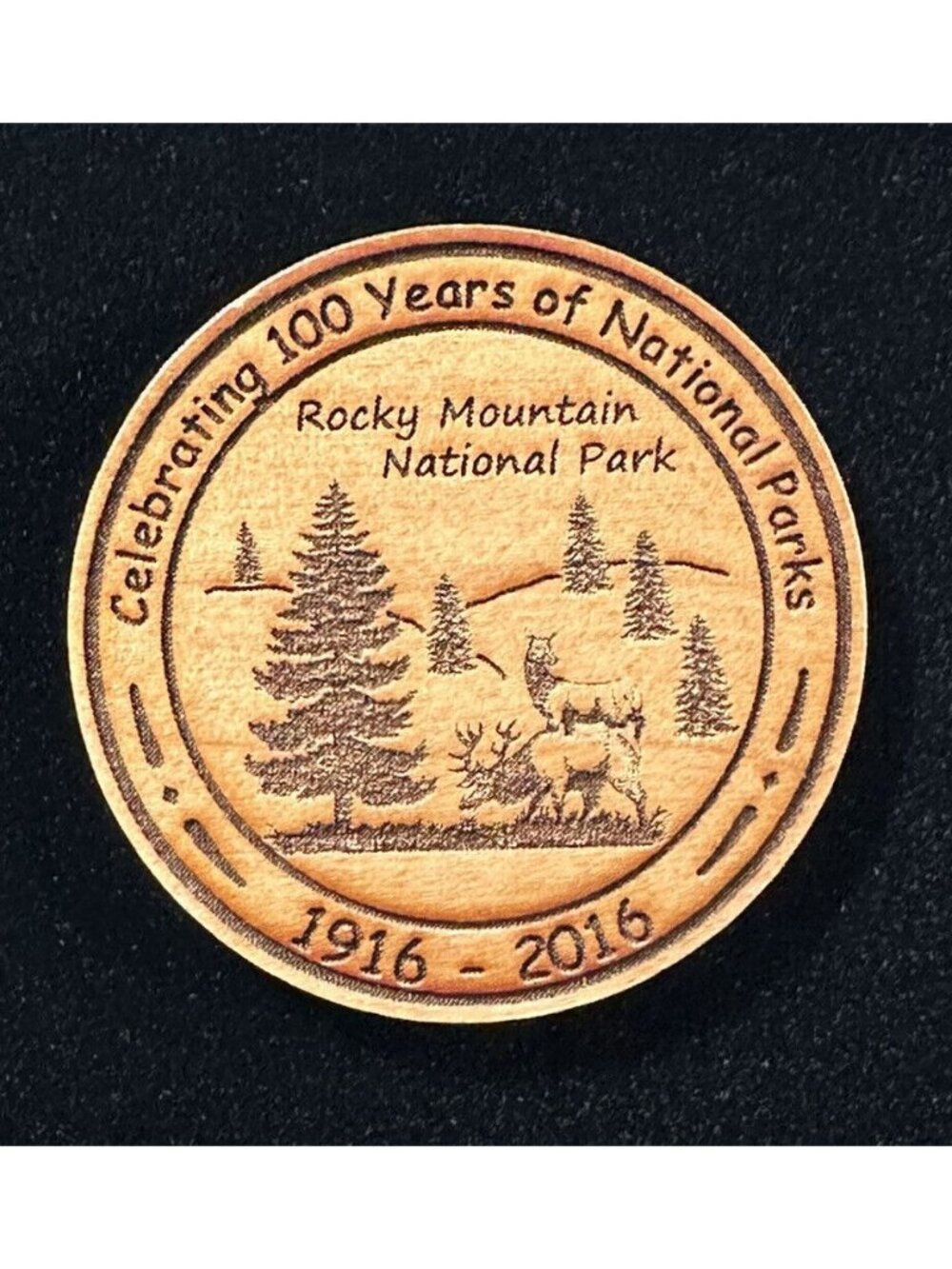 Rocky Mountain National Park Wooden Magnet Celebrating 100 Years Of National Par